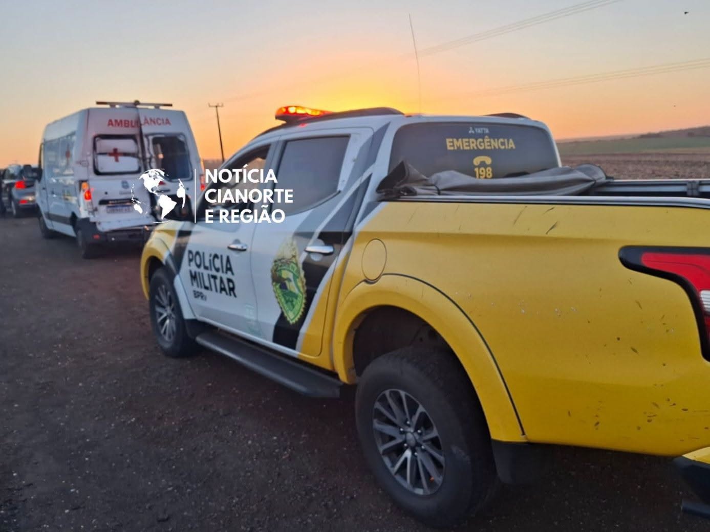 Acidente envolve caminhão, ambulância e dois veículos na PR-323, em Jussara